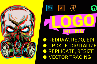 redraw fix artwork recreate update redo logo edit vector modify PSD ai svg file