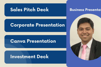 corporate presentation or sales pitch deck for angel investors