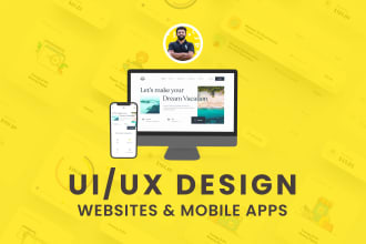 design unique mobile app UI UX design, website UI UX design