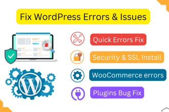 fix wordpress issues and bugs, woocommerce, elementor errors