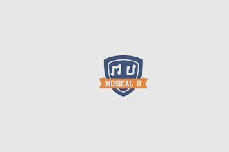 design modern beautiful cute leading music education logo