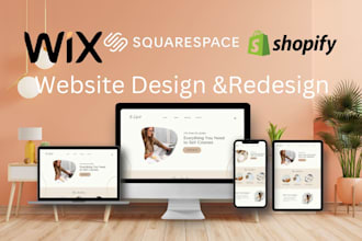 design squarespace ,wix and shopify website design landing page design