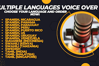record high quality voice over in 48 hours with multiple accents and voices
