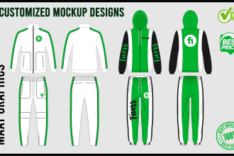 do tracksuit mockup design for sports wear clothing brand