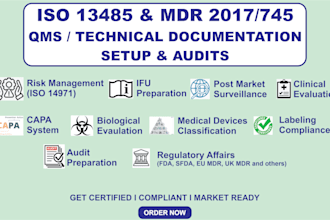 prepare qms, technical file, iso13485 I mdr2017 745 l audits