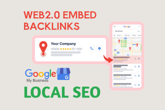 provide local SEO web2,0 embed backlinks for your gmb ranking