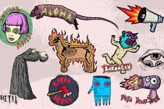logo cartoon fun unique lowbrow hand drawn