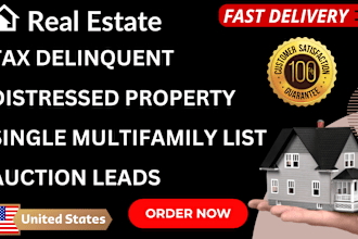 give tax delinquent distressed property single multifamily list auction leads