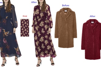 do photo color change, correction, recolor and pattern change