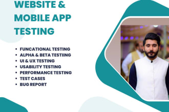 test and check your website or app for errors, usability, UI, UX