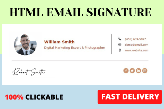 make email signature HTML, clickable HTML email signature