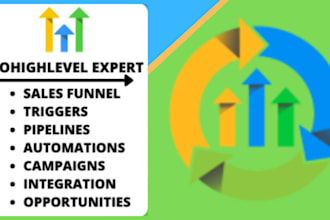 setup gohigh level, automation, workflows, funnels