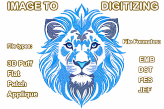 logo embroidery digitizing, convert to dst, pes, emb in 1hr