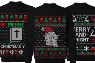 create ugly christmas sweater and sweatshirt design
