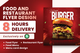 design food flyer, restaurant menu and food menu flyer design in 8 hours