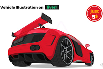 draw stylish cartoon vector illustration of your car or any vehicle