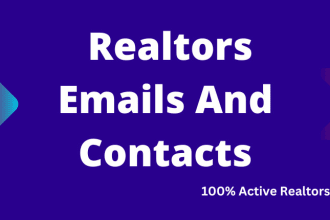 provide active real estate agent, realtor emails, and contacts