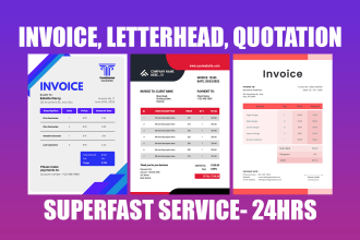 design a professional invoice template word document and PDF