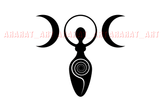 witchcraft symbols themed or pagan art for tattoo, tshirt, wiccan
