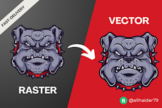 convert, redraw, and redesign logo or image to clean vector