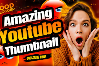 design  amazing youtube thumbnail fast deliver