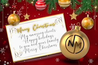 put your logo on a christmas ball and small message on  card
