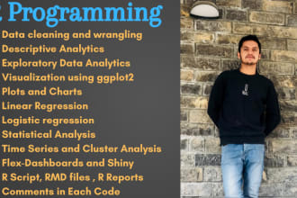 help you in r programming, data visualization and data analysis
