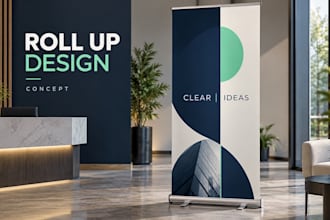 design professional roll up banners for events and trade shows