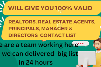 scrap realtors, real estate agent, principal,manager and director list for you