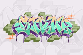 make custom type font throwup style lettering for you