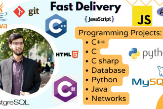 write and debug c cplusplus python java and mysql project