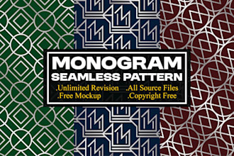 design a luxury monogram seamless pattern for your brand