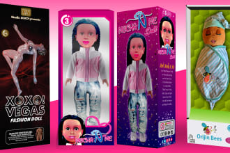 design doll box toy box packaging with free logo