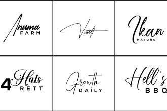 design a handwritten, scripted, cursive, signature logo