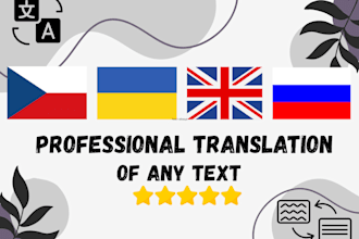 translate texts between czech, russian, ukrainian, english