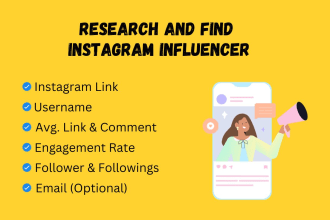 research and find instagram influencer marketing for your targeted niche brand
