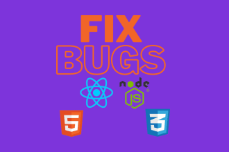 fix errors and bugs in your HTML, react and nodejs files