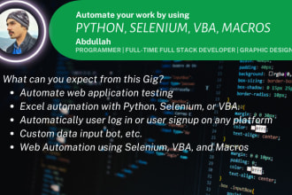 do web automation using selenium, vba, and macros