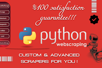do web scraping, data extraction, python scraper and bots