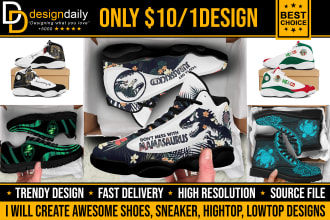 create awesome shoes, sneaker, hightop, lowtop designs