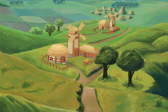 draw environment, aset, and background concept art