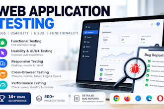 test your website for bugs, functionality, usability, and UX
