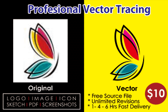 vector tracing, convert, redraw logo professionally