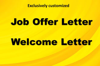 prepare job offer letters and welcome letters