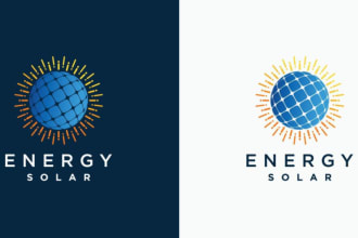 give creative solar energy logo design with new concepts
