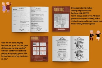 do design book layout design with a cover for adults and kids