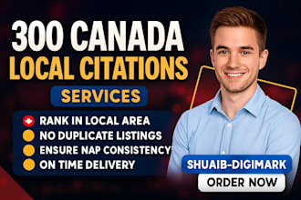 create 300 top canada local citations for local SEO