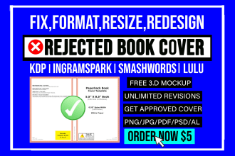 fix format or resize book cover for amazon kdp and ingram spark