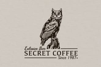 simple illustration vintage animal logo hand drawn style