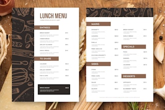 design modern restaurant menu food menu